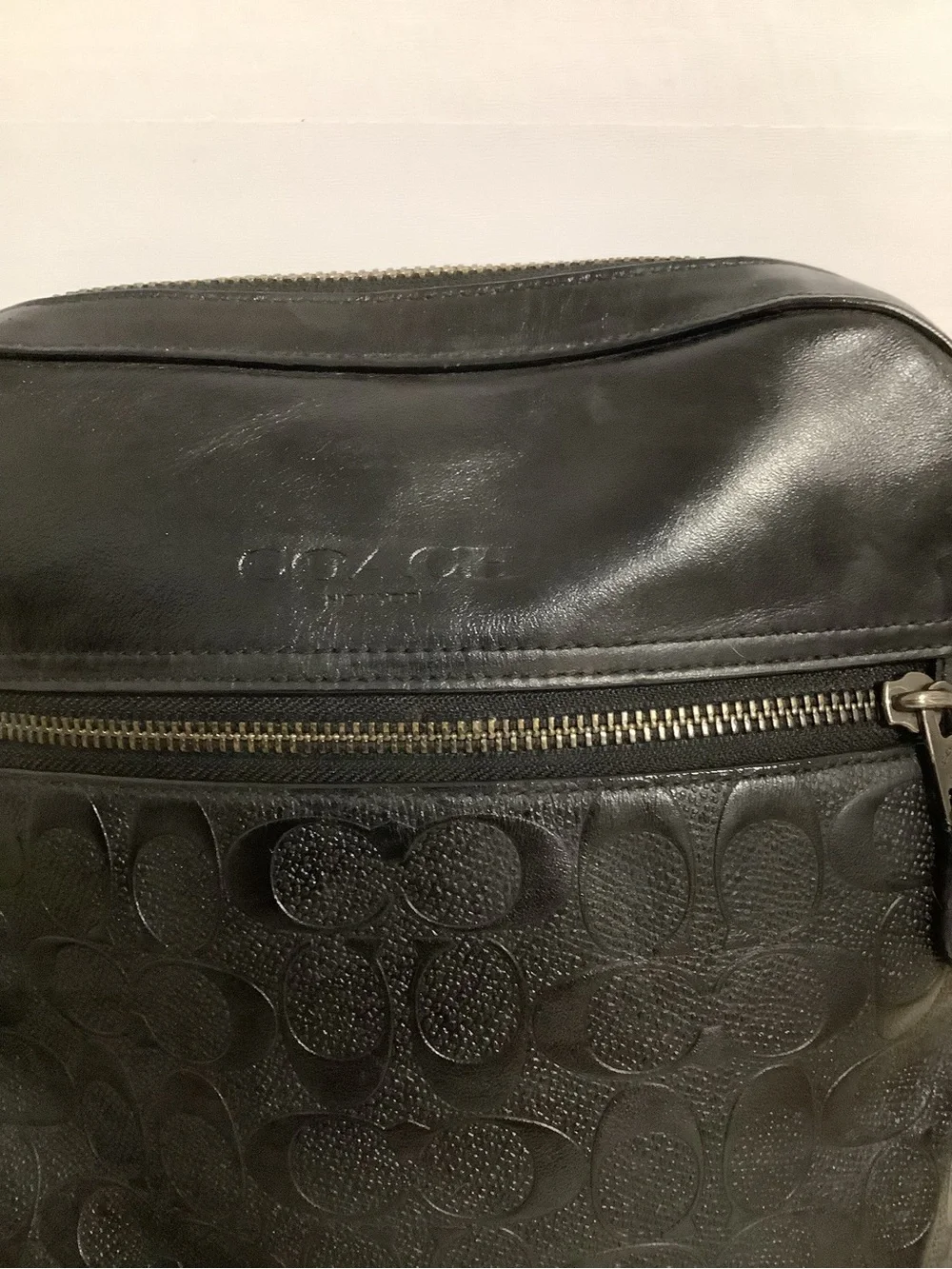 COACH Houston  Bag In Signature Leather Crossbody Black